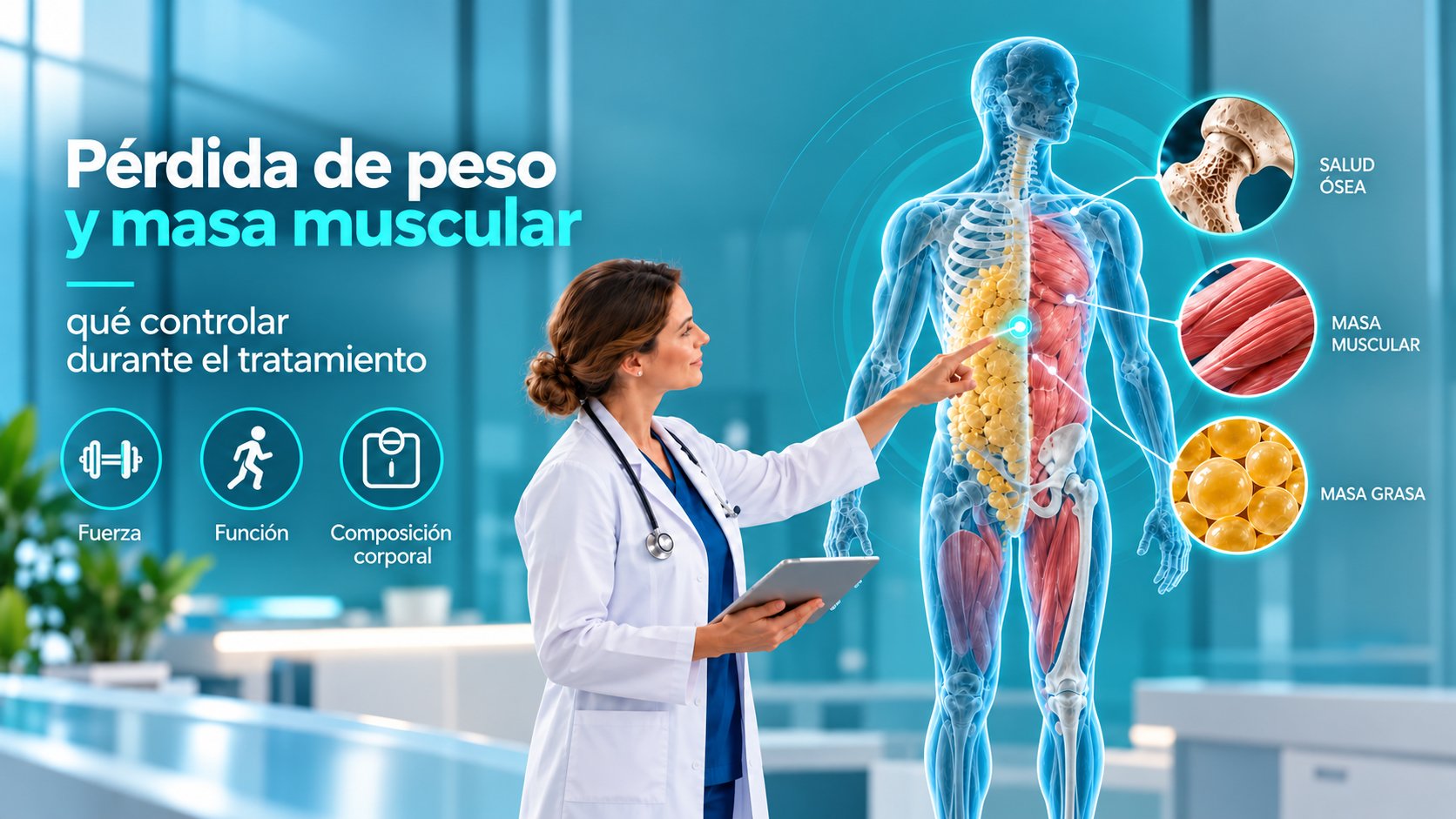 Reducción del peso corporal y masa muscular: ¿qué controlar durante el tratamiento con arGLP-1?